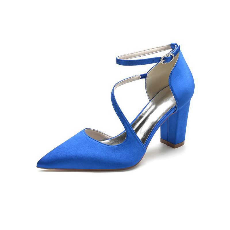 Silk Pump with Decorative Ankle Strap