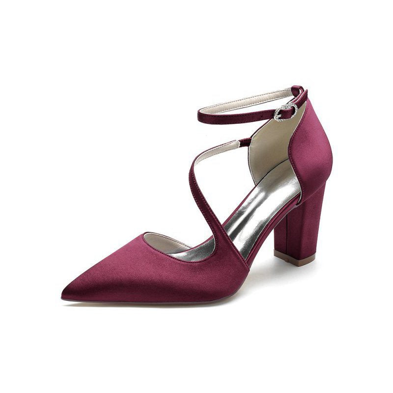Silk Pump with Decorative Ankle Strap