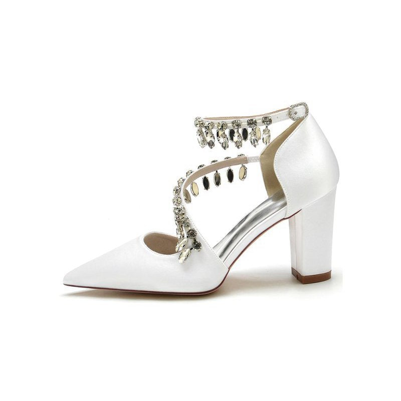 High Heels with Chain and Crystal Accent