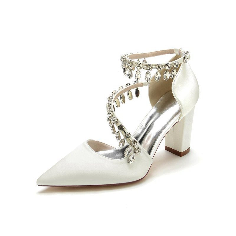 High Heels with Chain and Crystal Accent