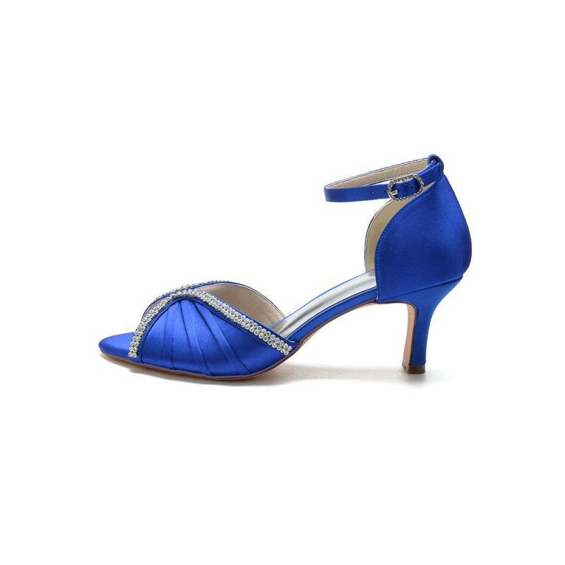 Elegant Rayel Satin Pump with Rhinestone Accents