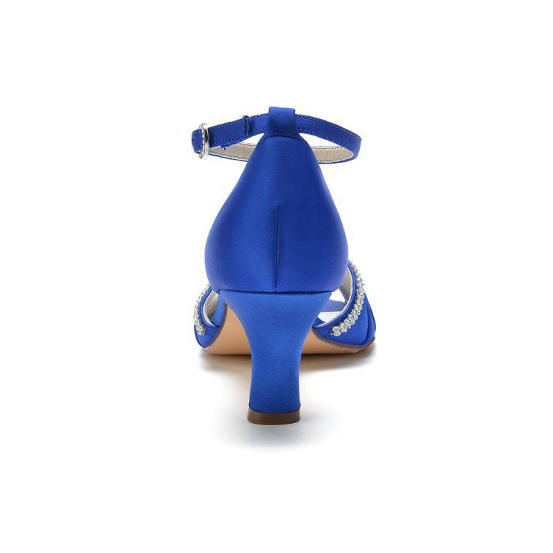 Elegant Rayel Satin Pump with Rhinestone Accents