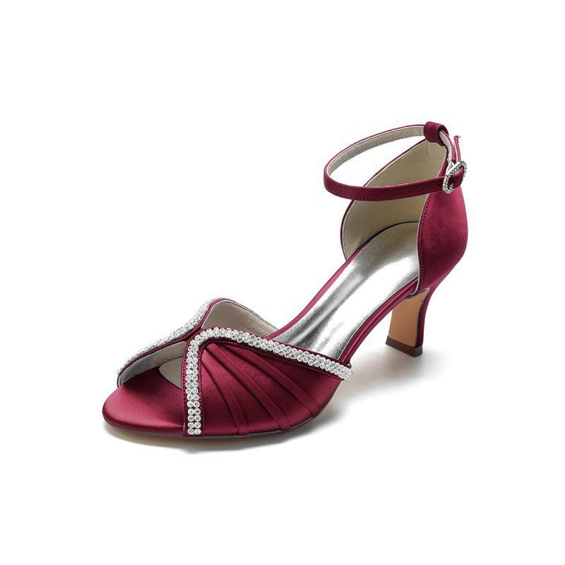 Elegant Rayel Satin Pump with Rhinestone Accents