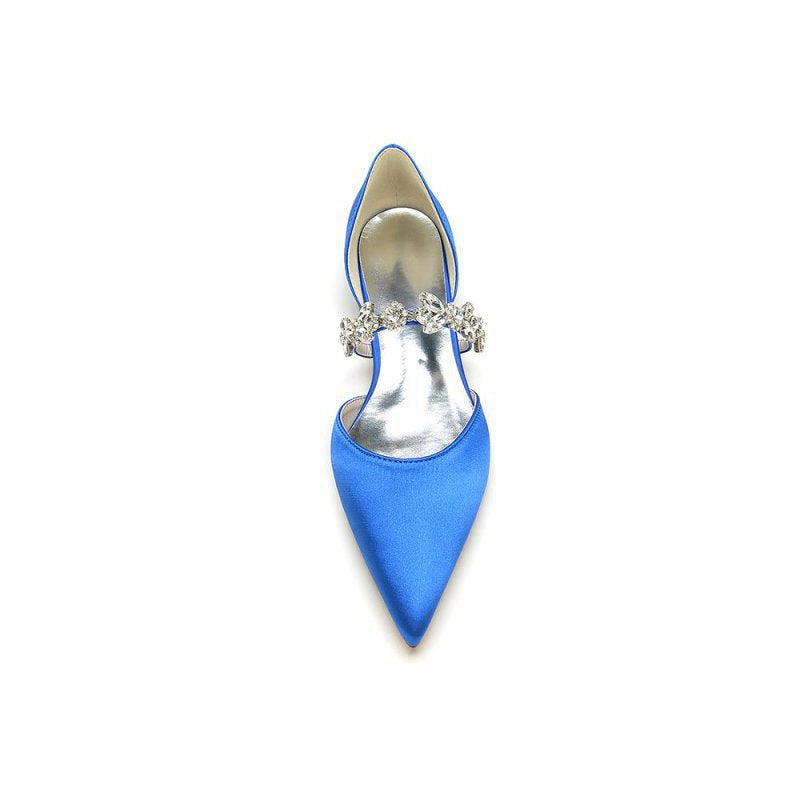 Rhinestone Pointed Toe Low Heels