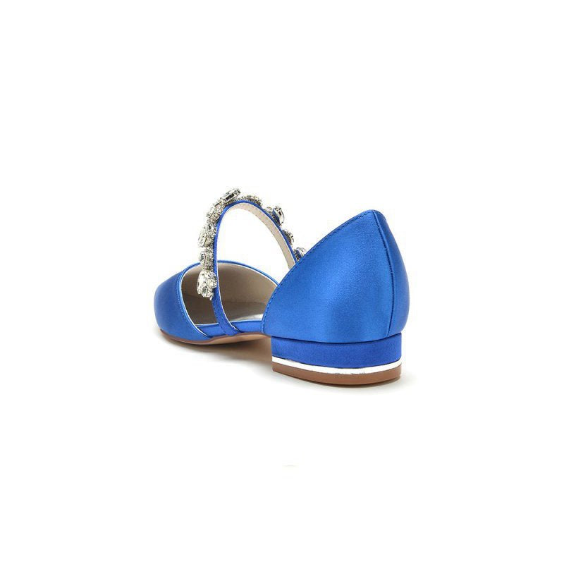 Rhinestone Pointed Toe Low Heels
