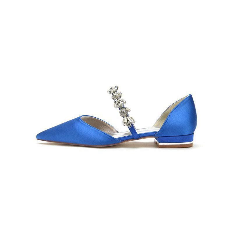 Rhinestone Pointed Toe Low Heels
