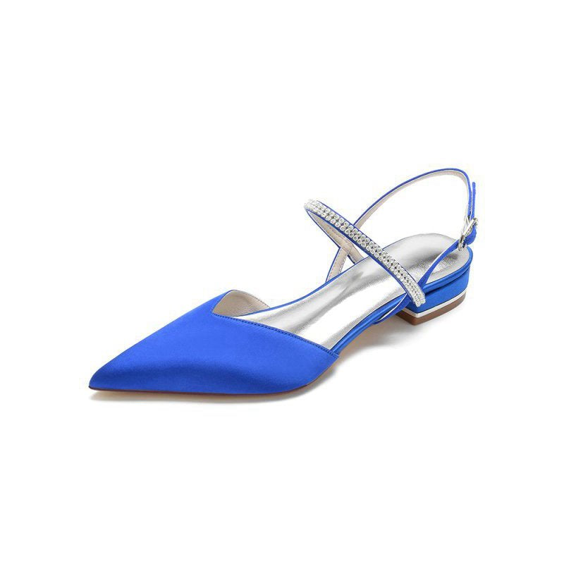 Diamond Pointed Toe Buckle Kitten Heels