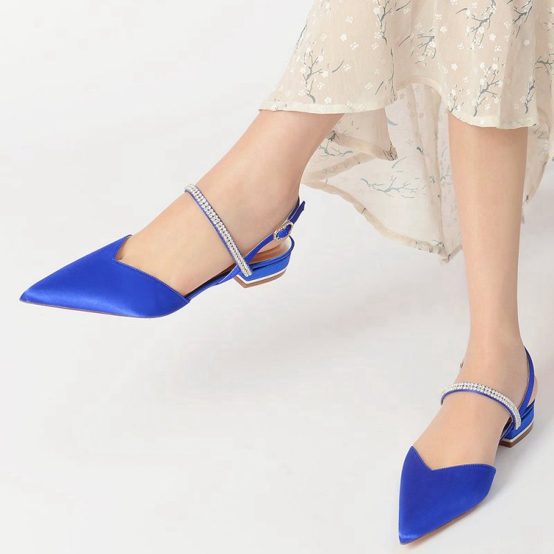 Diamond Pointed Toe Buckle Kitten Heels