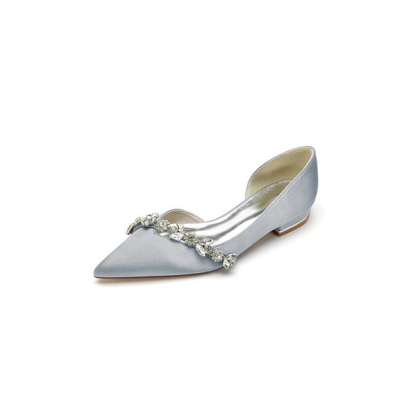 Chic Rhinestone Pointed Toe Kitten Heels