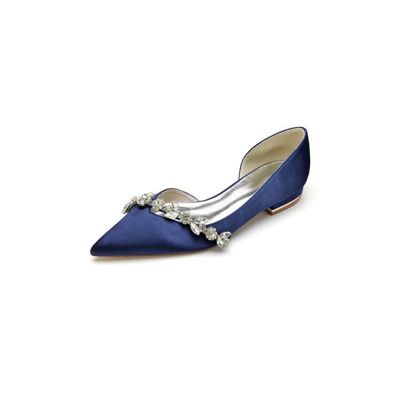 Chic Rhinestone Pointed Toe Kitten Heels