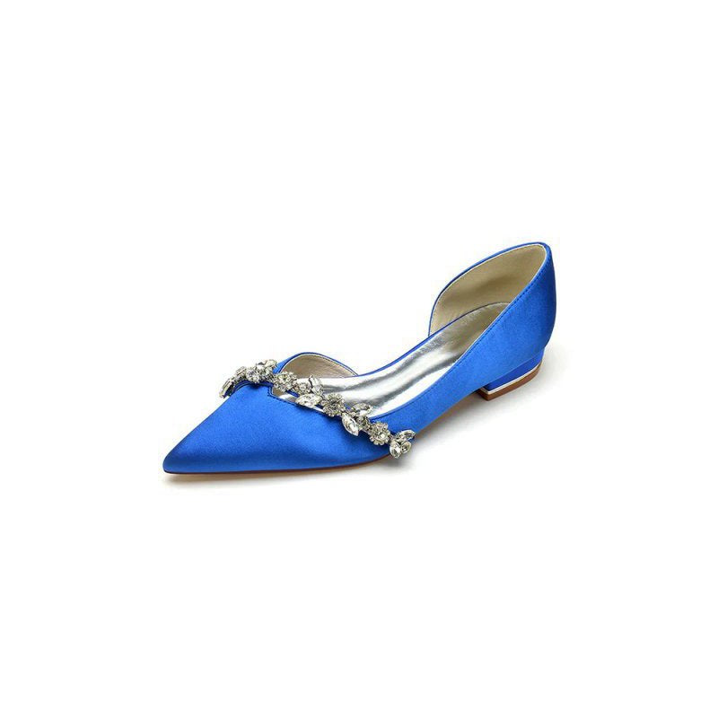 Chic Rhinestone Pointed Toe Kitten Heels