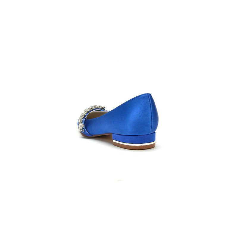 Chic Rhinestone Pointed Toe Kitten Heels