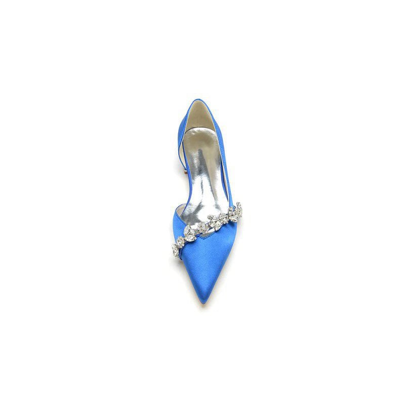 Chic Rhinestone Pointed Toe Kitten Heels