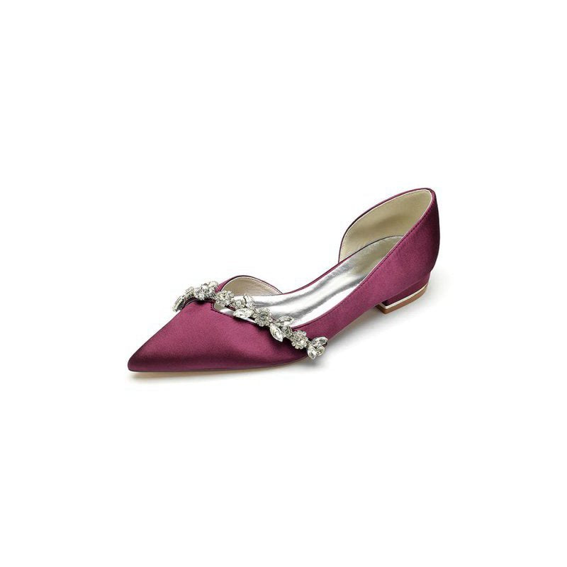 Chic Rhinestone Pointed Toe Kitten Heels