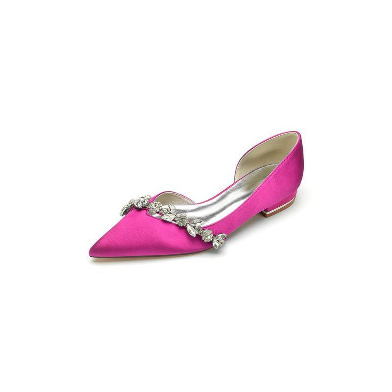 Chic Rhinestone Pointed Toe Kitten Heels