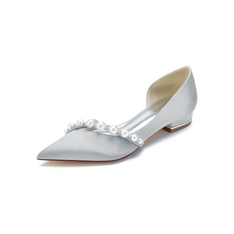 Pearl Pointed Toe Kitten Heels