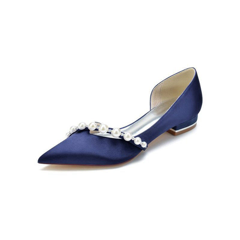 Pearl Pointed Toe Kitten Heels