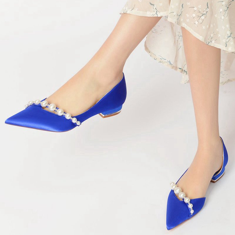 Pearl Pointed Toe Kitten Heels