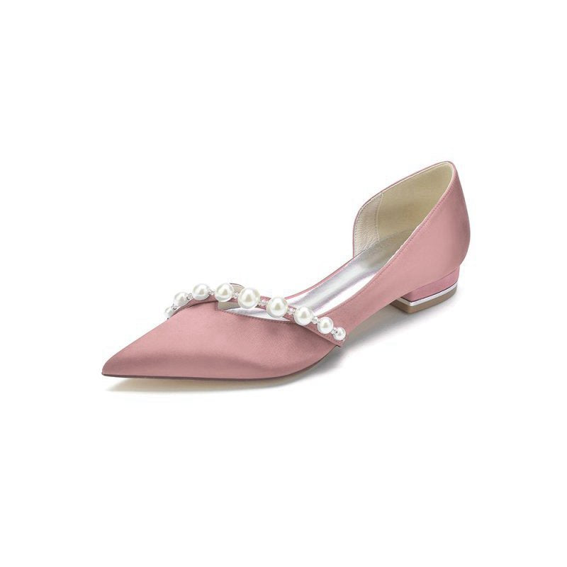Pearl Pointed Toe Kitten Heels