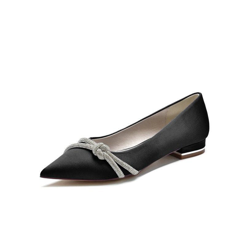 Pointed Toe Glitter Strap Kitten Heels