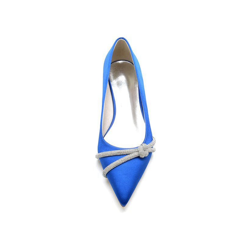 Pointed Toe Glitter Strap Kitten Heels