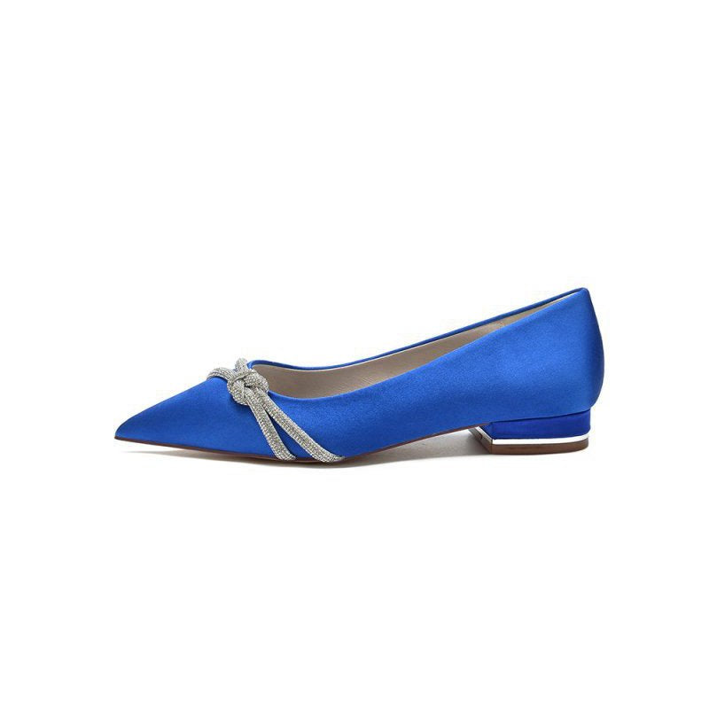 Pointed Toe Glitter Strap Kitten Heels