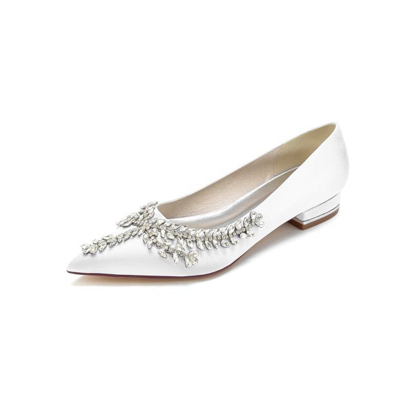 Rhinestone Pointed Toe Kitten Heels