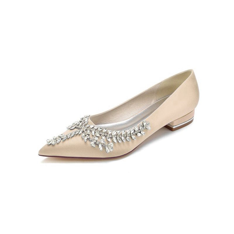 Rhinestone Pointed Toe Kitten Heels