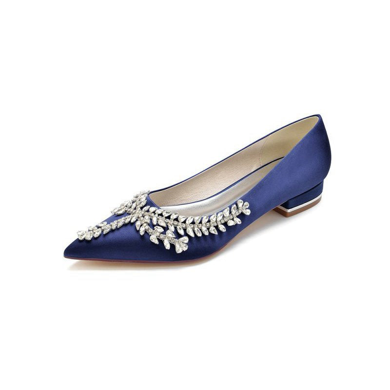 Rhinestone Pointed Toe Kitten Heels