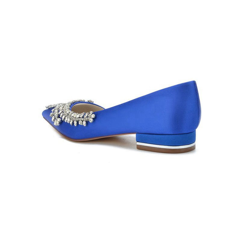 Rhinestone Pointed Toe Kitten Heels