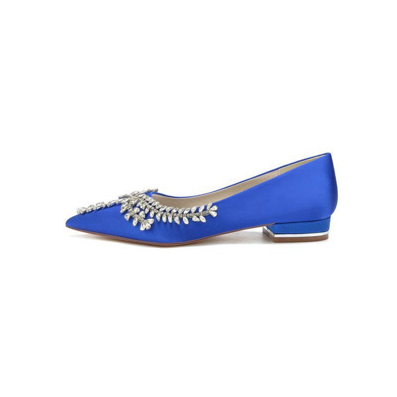 Rhinestone Pointed Toe Kitten Heels