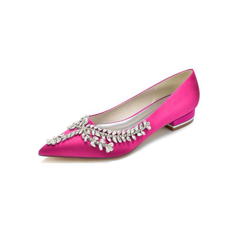 Rhinestone Pointed Toe Kitten Heels