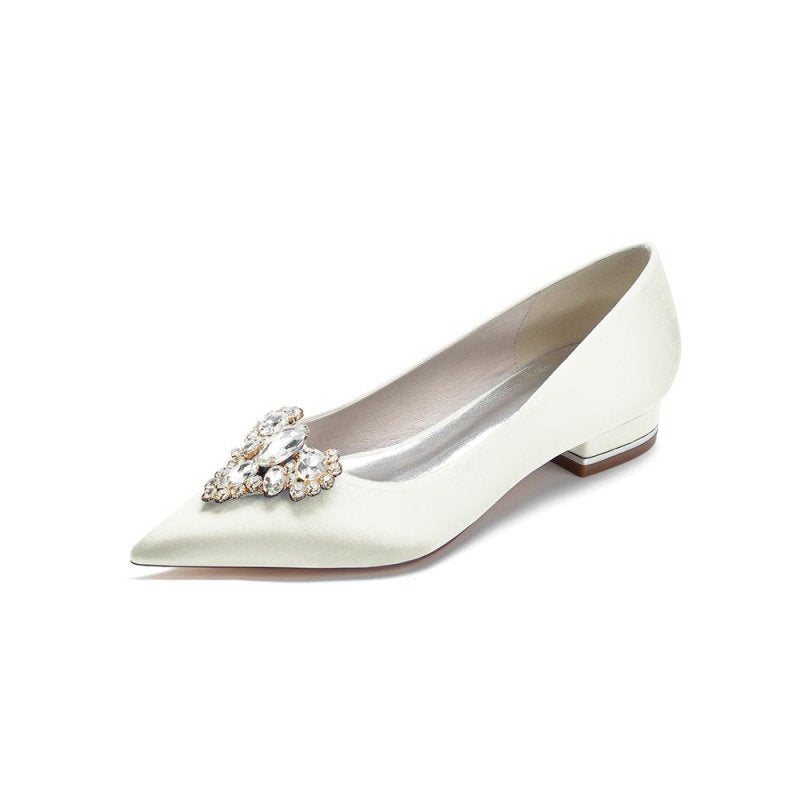 Pretty Pointed Toe Rhinestone Kitten Heels