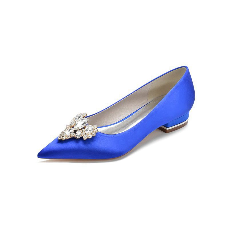 Pretty Pointed Toe Rhinestone Kitten Heels
