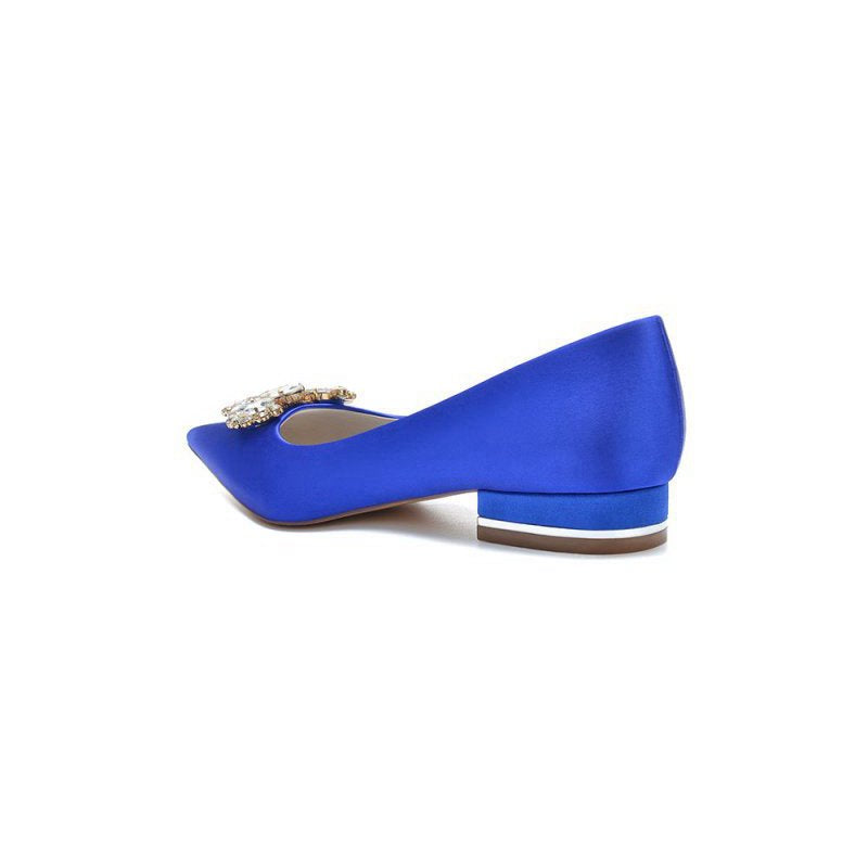 Pretty Pointed Toe Rhinestone Kitten Heels