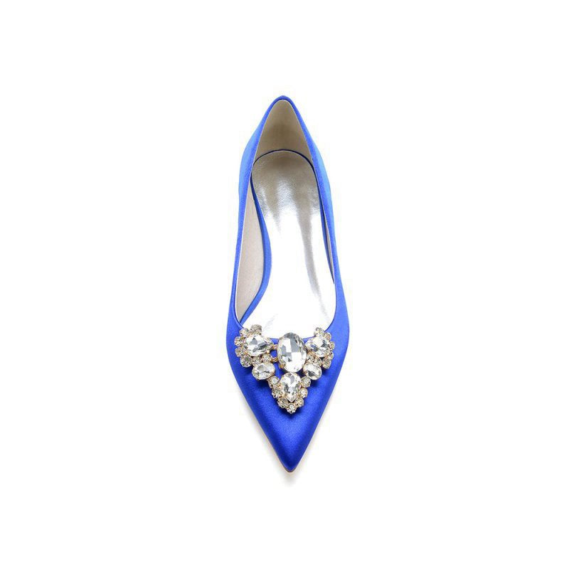 Pretty Pointed Toe Rhinestone Kitten Heels