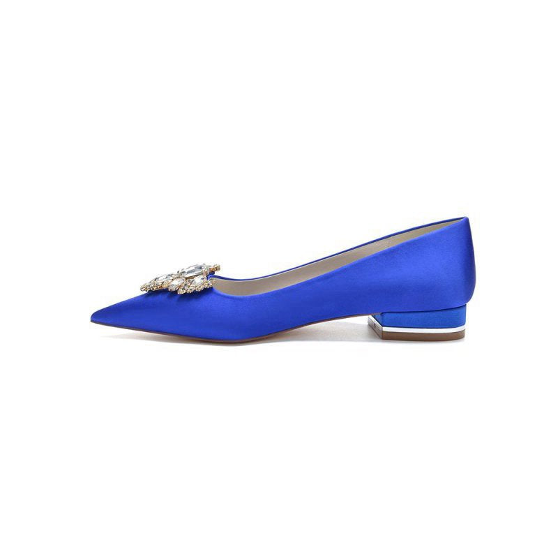 Pretty Pointed Toe Rhinestone Kitten Heels