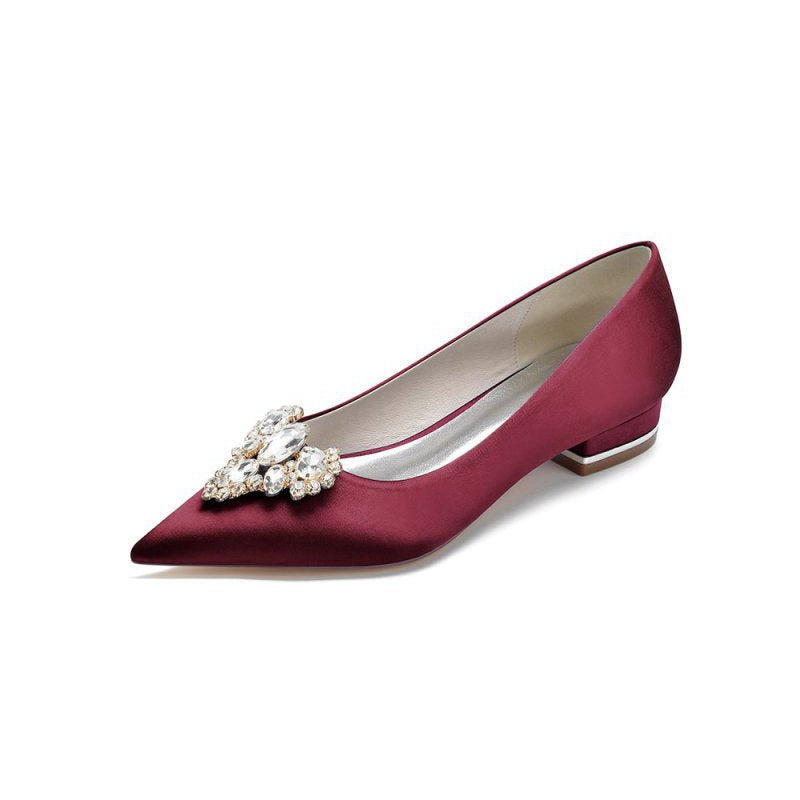 Pretty Pointed Toe Rhinestone Kitten Heels
