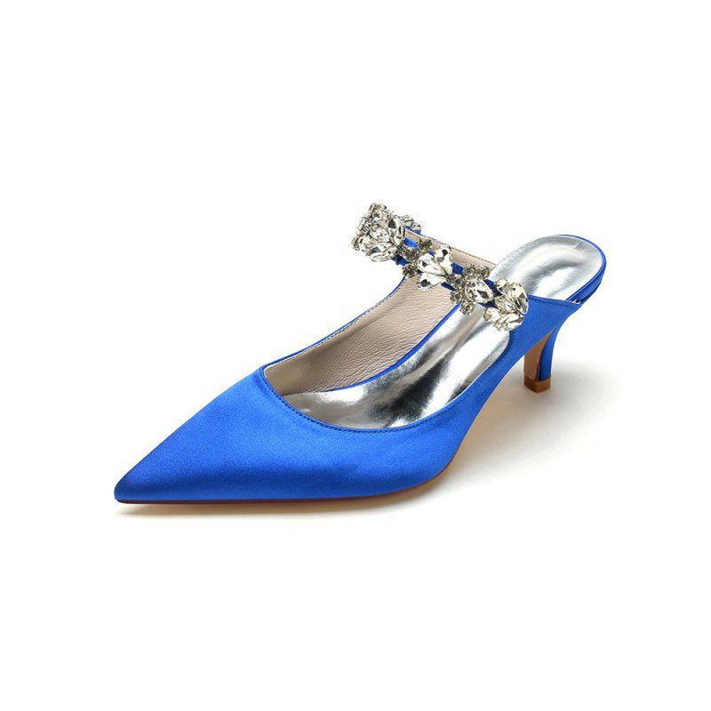 Beading Pointed Toe Rhinestone High Heels