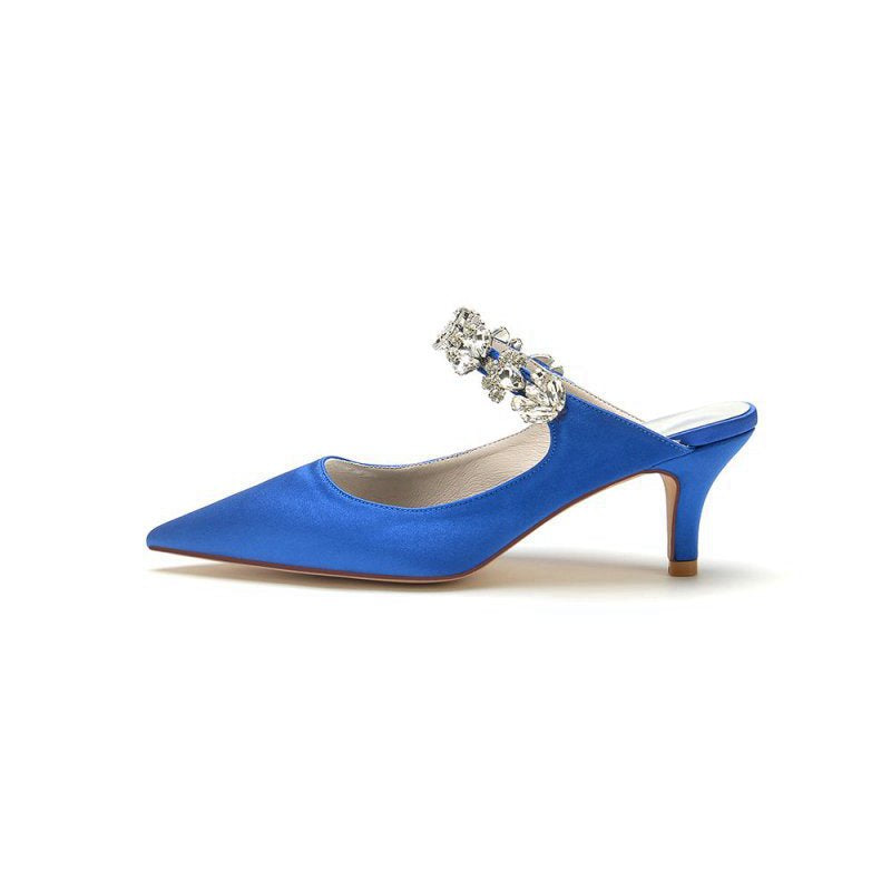 Beading Pointed Toe Rhinestone High Heels