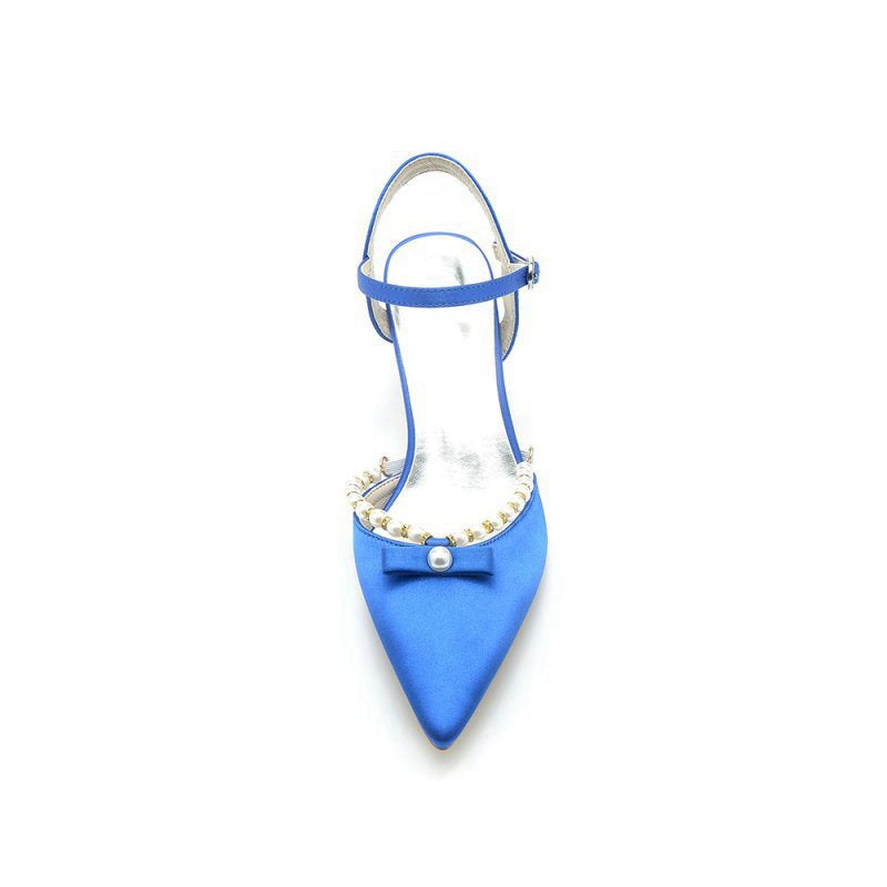 Pearl Satin Pointed Toe High Heels