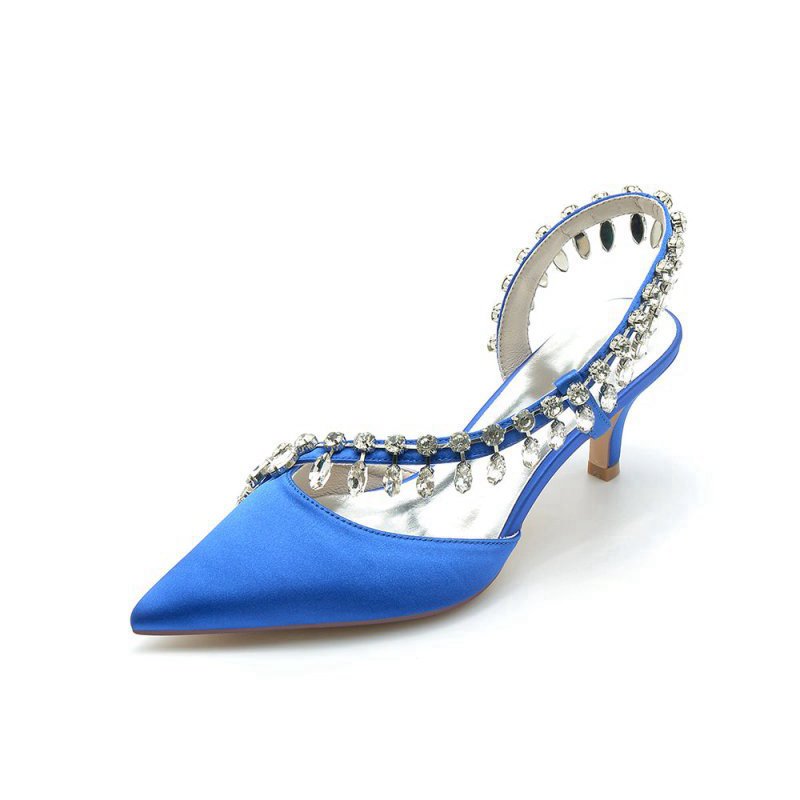 Rhinestone Beaded Pointed Toe High Heels