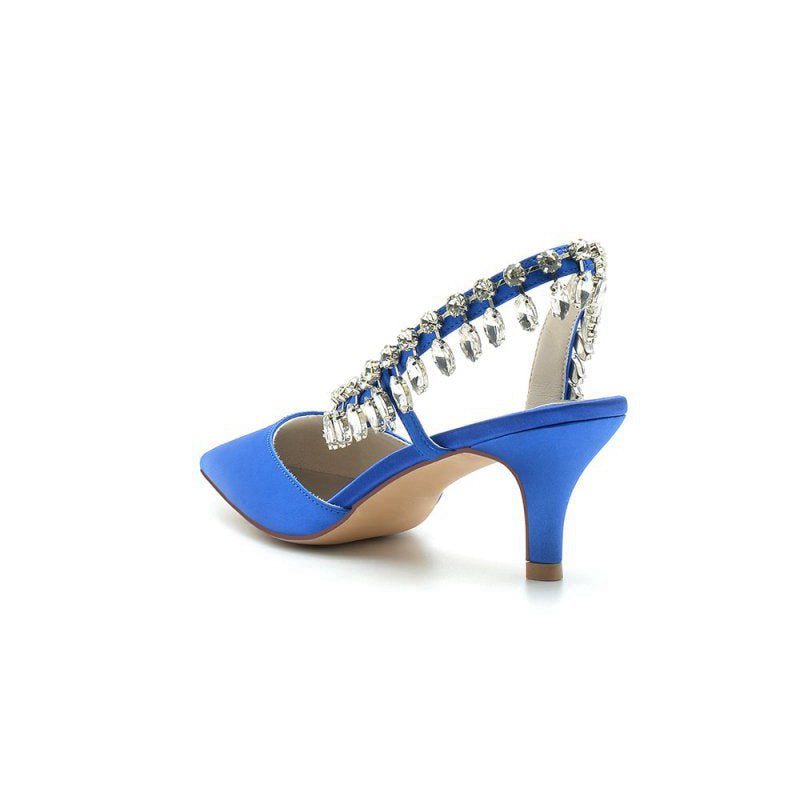 Rhinestone Beaded Pointed Toe High Heels