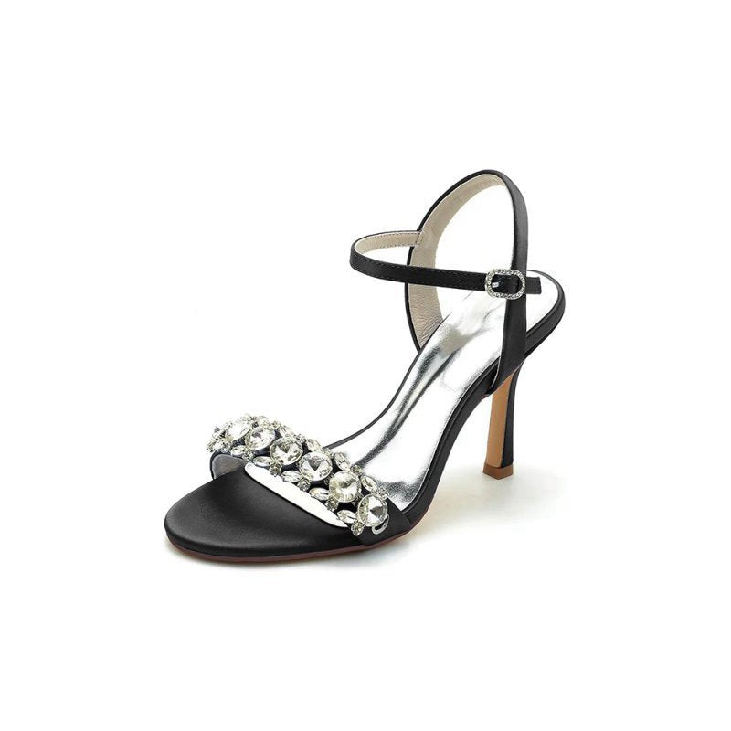Rhinestone Open Toe Stiletto Heels