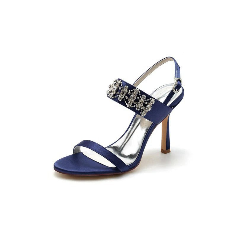 Rhinestone Beaded Ankle Straps Party Shoes