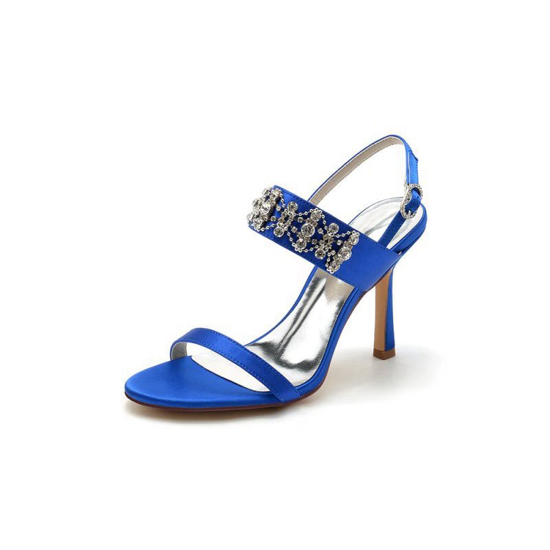 Rhinestone Beaded Ankle Straps Party Shoes
