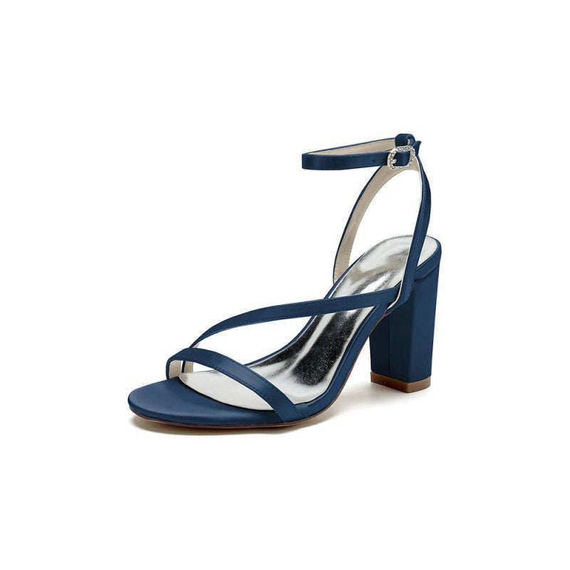 Elegant Block Heel Strappy Sandals with Ankle Strap