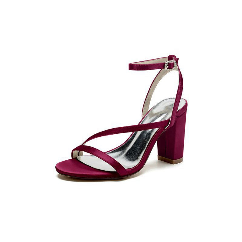Elegant Block Heel Strappy Sandals with Ankle Strap