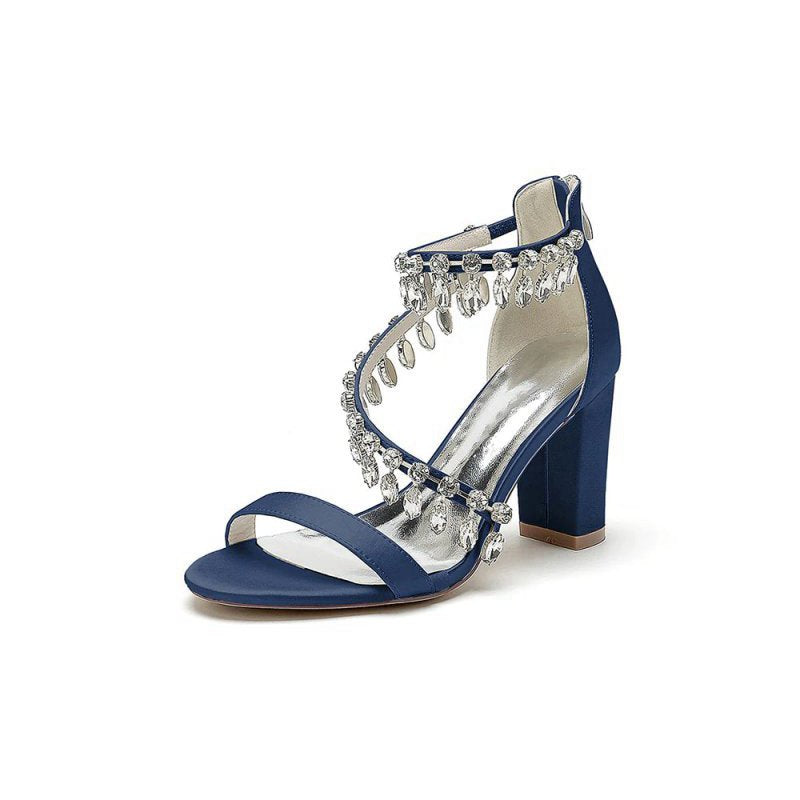 Open Toe Slingback Strap Tassel High Heels