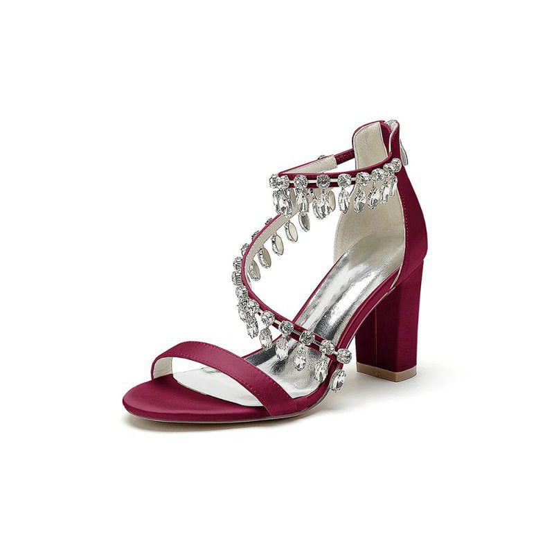 Open Toe Slingback Strap Tassel High Heels